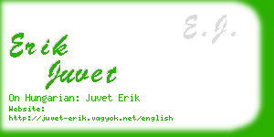 erik juvet business card